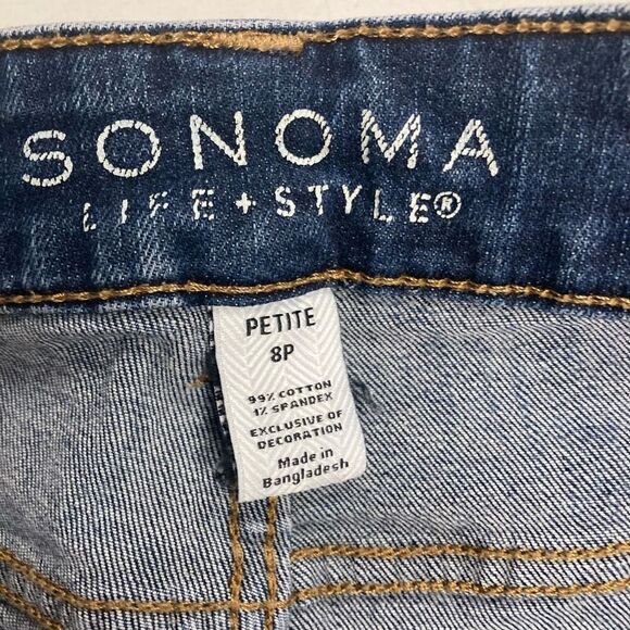 SONOMA Women’s Jeans Mid Rise Straight Size 8Petite Inseam 27” - Picture 5 of 8